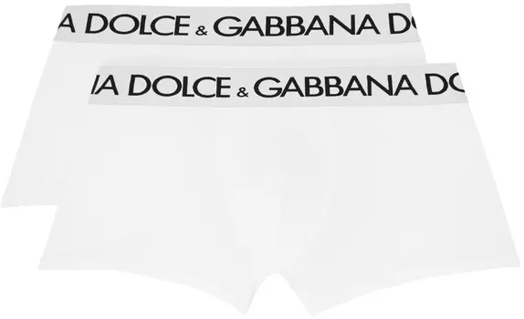 Комплект двух белых боксеров Dolce & Gabbana