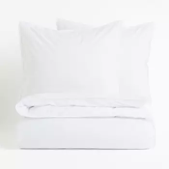 Комплект двуспального постельного белья H&M Home Washed Cotton, белый