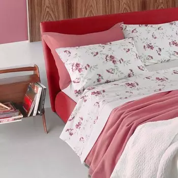 Комплект двуспального постельного белья Somma, 2 предмета, розовый