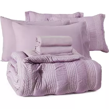 Комплект двуспального постельного белья Bedsure Full Queen, 8 предметов, сиреневый