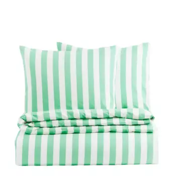 Комплект двуспального постельного белья H&amp;M Home, белый/зеленый