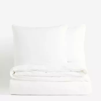 Комплект двуспального постельного белья из смесового льна H&M Home King, белый