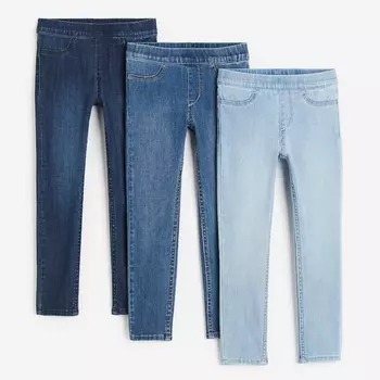 Комплект джеггинсов H&M Kids Denim, 3 предмета, синий/темно-синий