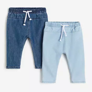 Комплект джинс для малышей H&amp;M Tapered Leg, 2 штуки, синий/голубой