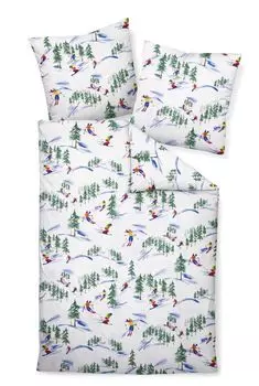 Комплект фланелевого постельного белья Janine Design DAVOS 65132 цвет еловый многоцветный-06 размер 135х200+80х80см Original Janine