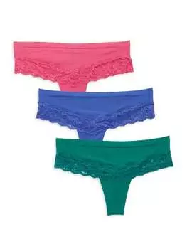 Комплект Free People из 3 кружевных стрингов note to self, мультиколор