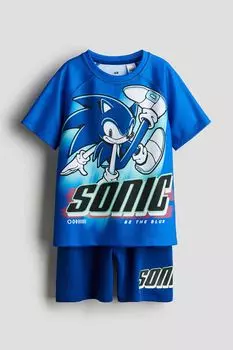 Комплект футбольной формы H&M Kids Sonic the Hedgehog, 2 предмета, ярко-синий