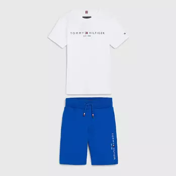 Комплект футболка и шорты Tommy Hilfiger Kids' Logo, белый/синий