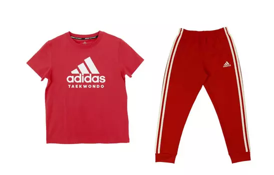 Комплект футболка и штаны Adidas, красный