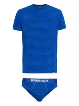 Комплект футболки и боксеров с логотипом DSQUARED2, синий