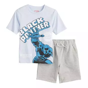 Комплект футболки и шорт с рисунком Black Panther для мальчиков 4–8 лет Licensed Character