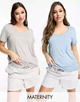 Комплект футболок для беременных River Island серого и синего цвета River Island