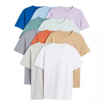 Комплект футболок H&amp;M Regular Fit Crew-neck, 10 предметов, мультиколор