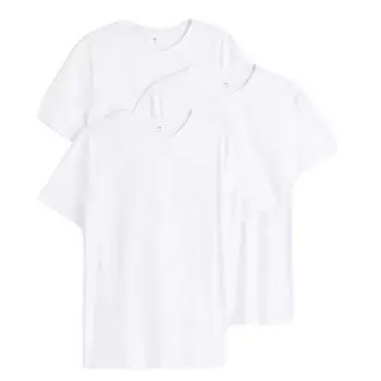 Комплект футболок H&M Slim Fit, 3 предмета, белый