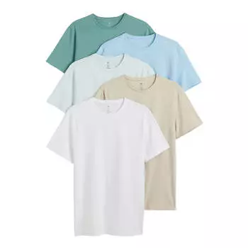 Комплект футболок H&amp;M Slim Fit, 5 предметов, мультиколор