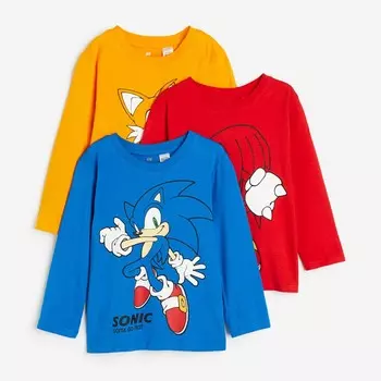 Комплект футболок H&M Kids Sonic the Hedgehog, 3 предмета, мультиколор