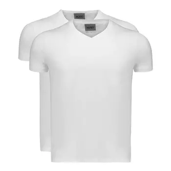 Комплект футболок Hugo Boss V-neck In Stretch-cotton Jersey, 2 предмета, белый