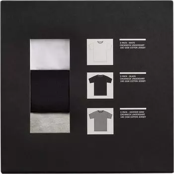 Комплект футболок Kith Undershirt 3-Pack 'White/Heather Grey/Black', разноцветный