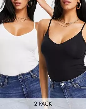 Комплект футболок с v-образным вырезом ASOS DESIGN Hourglass, две пары