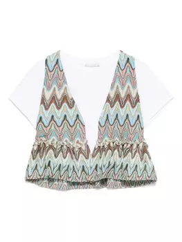 Комплект футболок с волнистым узором Miss Grant Kids (комплект из двух футболок), белый