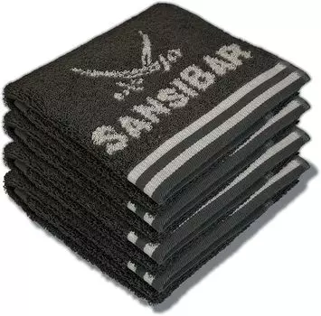 Комплект гостевых полотенец Sansibar Sylt, 4 шт., махровая серия "Doubleface", 30х50 см, антрацит/серебро