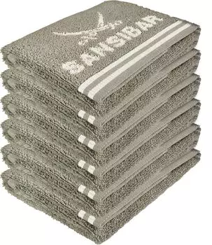 Комплект гостевых полотенец Sansibar Sylt, 6 шт., махровая серия "Doubleface", 30х50 см, серо-коричневый/песочный