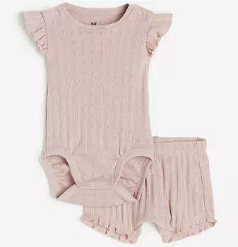 Комплект H&amp;M Cotton, 2 предмета, светло-розовый