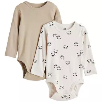 Комплект H&amp;M Cotton, 2 предмета, светло-серый