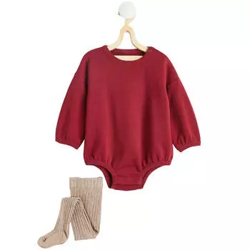 Комплект H&amp;M Cotton, 2 предмета, темно-красный/бежевый