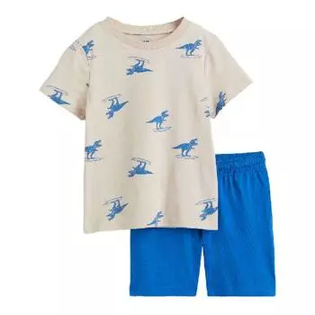 Комплект H&amp;M Dinosaurs, 2 предмета, ярко-синий/бежевый