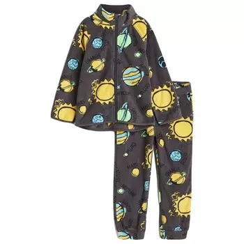 Комплект H&amp;M Fleece Planets, 2 предмета, темно-серый