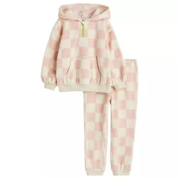 Комплект H&amp;M Patterned Fleece Checked, 2 предмета, светло-розовый