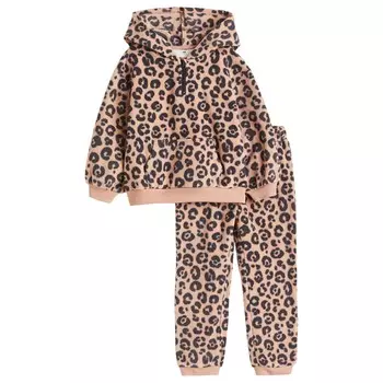 Комплект H&amp;M Patterned Fleece Leopard Print, 2 предмета, бежевый