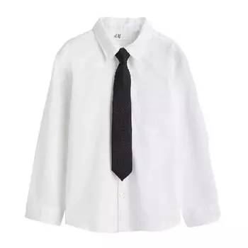Комплект H&amp;M Shirt and Tie, 2 предмета, белый/черный