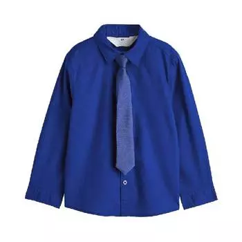 Комплект H&amp;M Shirt and Tie, 2 предмета, синий