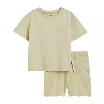Комплект H&amp;M T-shirt and Shorts Set, 2 предмета, фисташковый