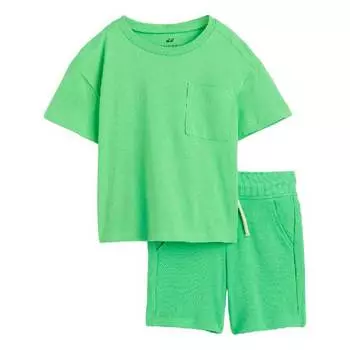 Комплект H&amp;M T-shirt and Shorts Set, 2 предмета, зеленый
