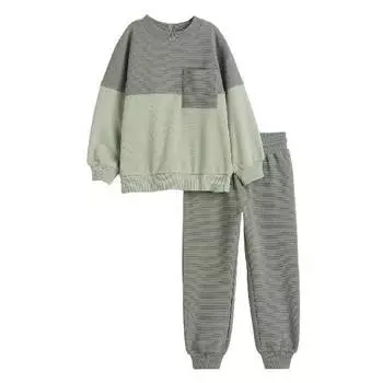 Комплект H&amp;M Top and Joggers Set, 2 предмета, хаки/серо-зеленый