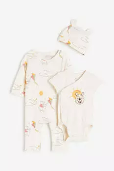 Комплект H&M Winnie the Pooh Jersey, 3 предмета, белый