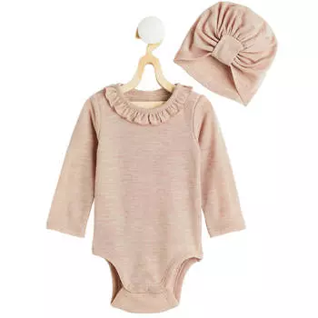 Комплект H&M Wool, 2 предмета, пудрово-розовый меланж