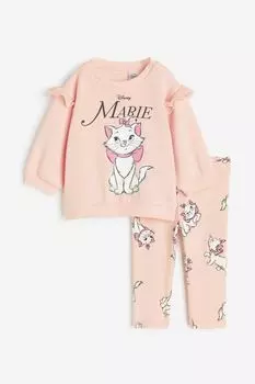 Комплект H&M Disney Aristocats Printed Cotton, 2 предмета, светло-розовый