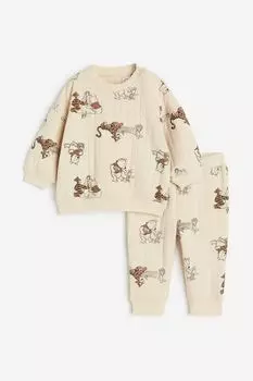 Комплект H&M Disney Winnie the Pooh Patterned Sweatshirt, 2 предмета, бежевый