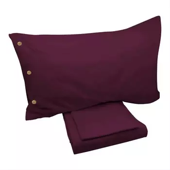 Комплект хлопкового белья StoneWashed без глажки - Daniel Lisola, бордо, полуторный