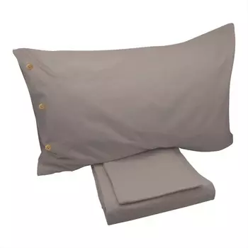 Комплект хлопкового белья StoneWashed без глажки - Daniel Lisola, серо-коричневый, односпальный