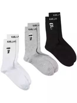 Комплект Ikon из трех пар носков KARL LAGERFELD, белый