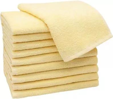 Комплект из 10 гостевых полотенец 30х50 см, 100% хлопок, кремовый. Zollner, желтый