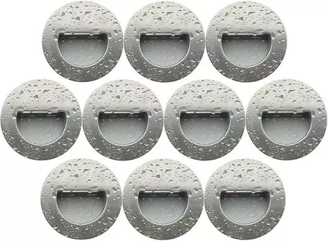 Комплект из 10 лестничных светильников теплого белого цвета IP44, матовый никель, круглый Trango