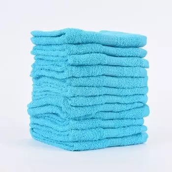 Комплект из 12 гостевых полотенец размером 30х50см, качественная махровая ткань, 100% хлопок, 500г/кв.м, однотонный, цвет коричневый. Orotex, красный