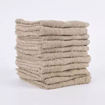 Комплект из 12 гостевых полотенец размером 30х50см, качественная махровая ткань 100% хлопок, 500г/кв.м, однотонный цвет серый Orotex, красный