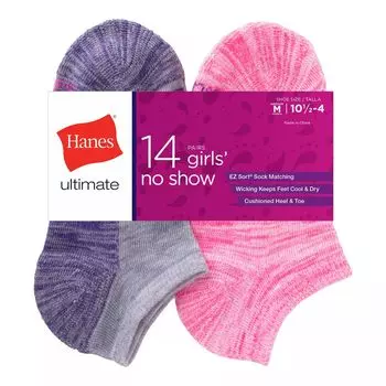 Комплект из 14 носков для девочек Hanes Ultimate Cool Comfort без показа Hanes